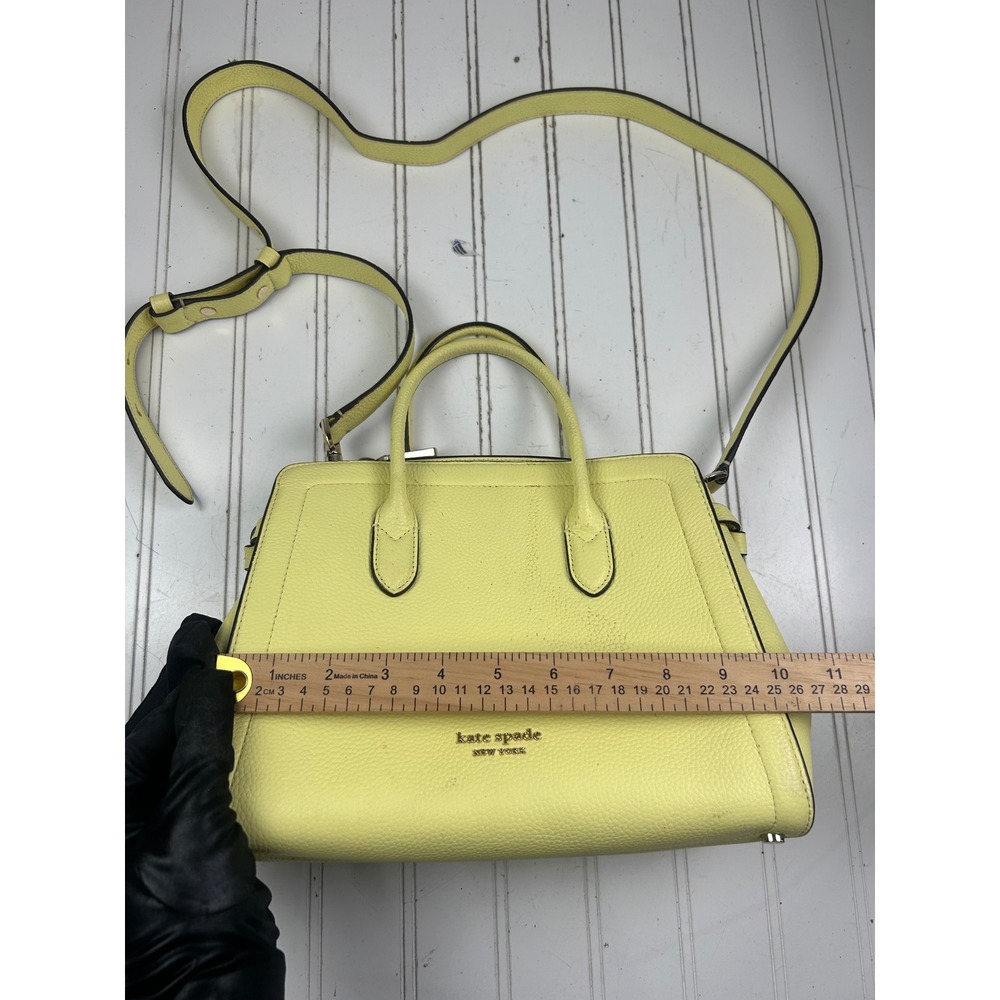 Kate Spade Knott Yellow Pebbled Leather Vintage Medium Shoulder Bag w Strap - Picture 13 of 13